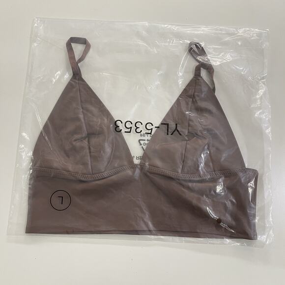 Faux Leather Longline Bralette Top Size L Dark Brown NWT - Picture 9 of 10